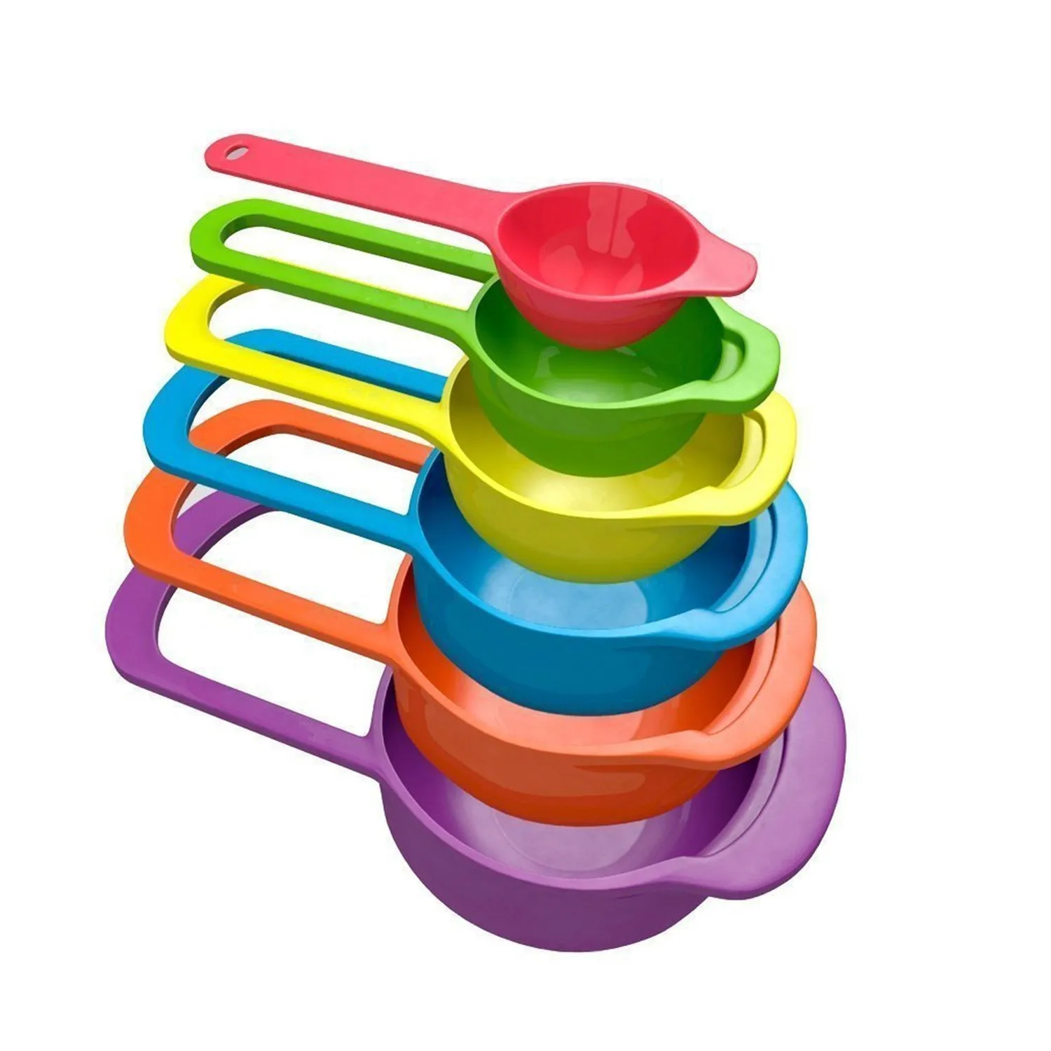 0729 Plastic Measuring Spoons for Kitchen (6 pack)