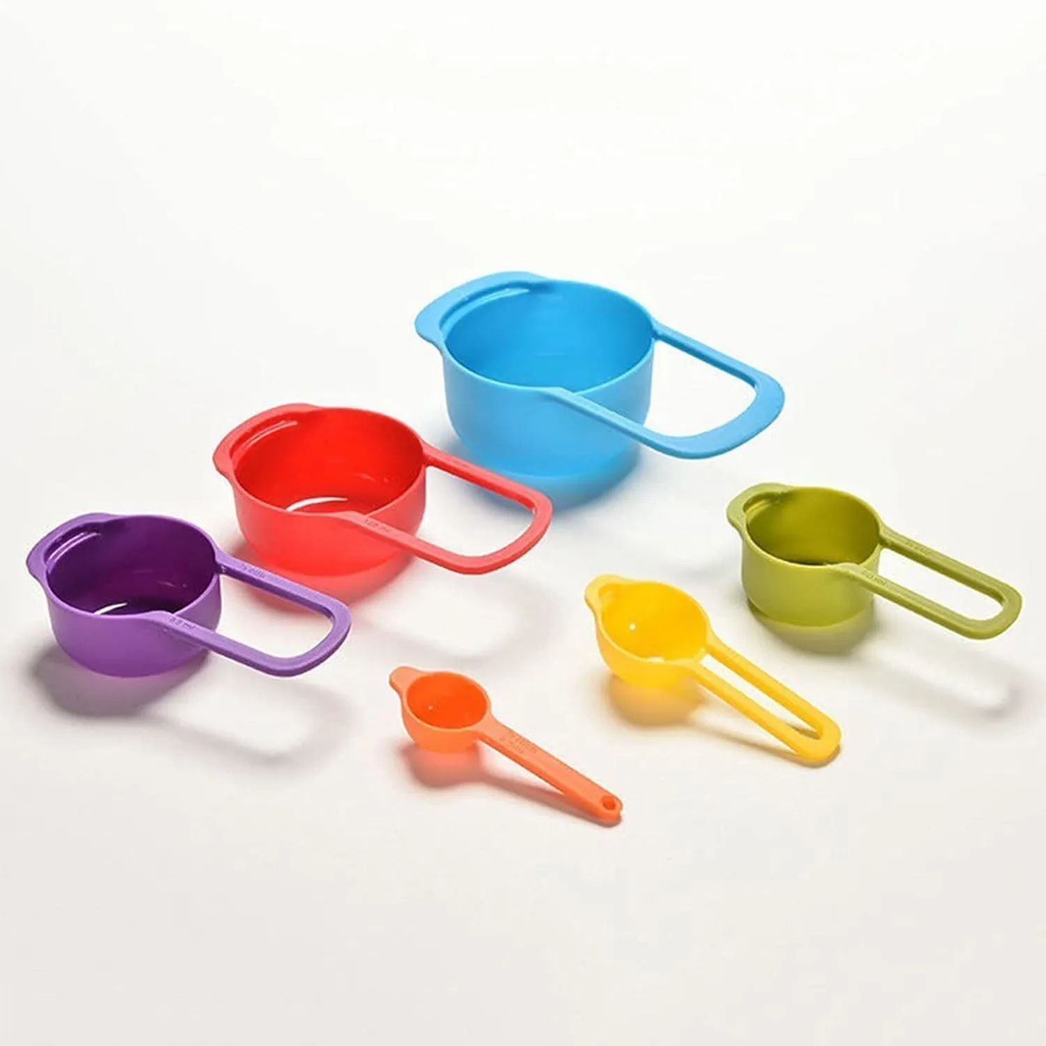 0729 Plastic Measuring Spoons for Kitchen (6 pack)