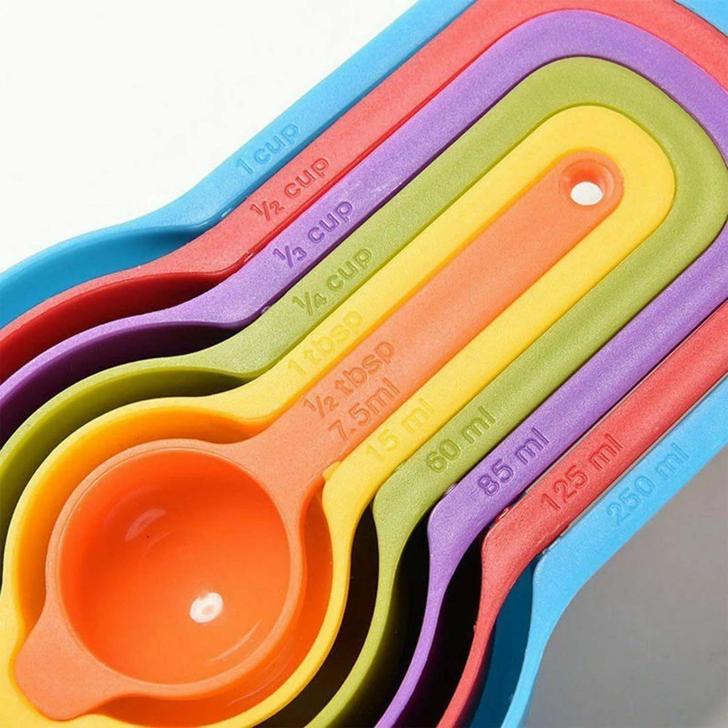 0729 Plastic Measuring Spoons for Kitchen (6 pack)