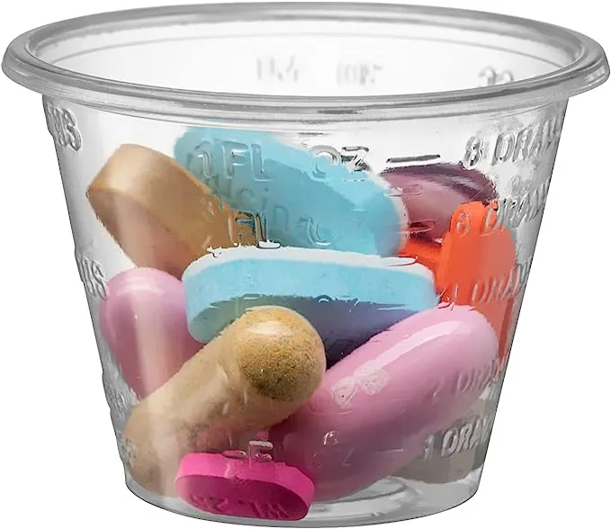 1 oz. Plastic Disposable Medicine Measuring Cup for Liquid Medicine, Epoxy, & Pills