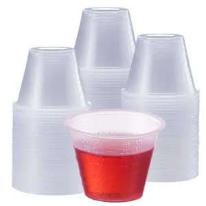 1 oz. Plastic Disposable Medicine Measuring Cup for Liquid Medicine, Epoxy, & Pills