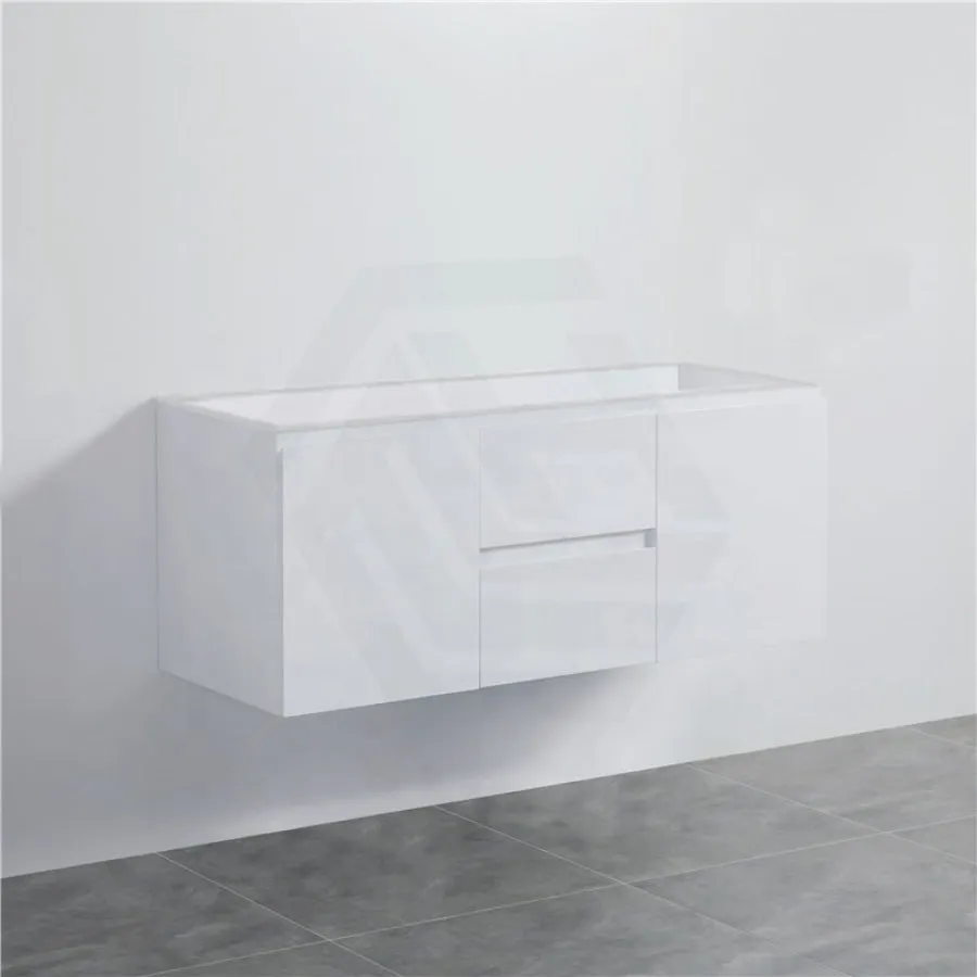 1200mm Wall Hung PVC Vanity with Gloss White Finish Double Bowls Cabinet ONLY for Bathroom