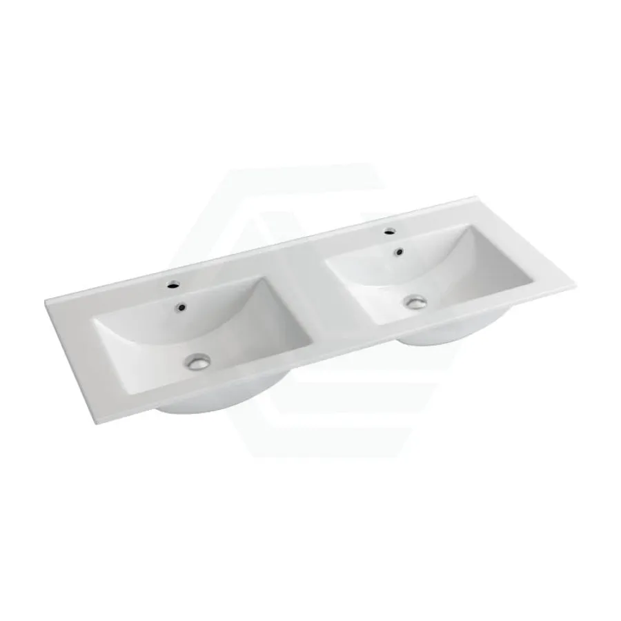 1210x465x175mm Ceramic Top for Bathroom Vanity Double Bowls Gloss White