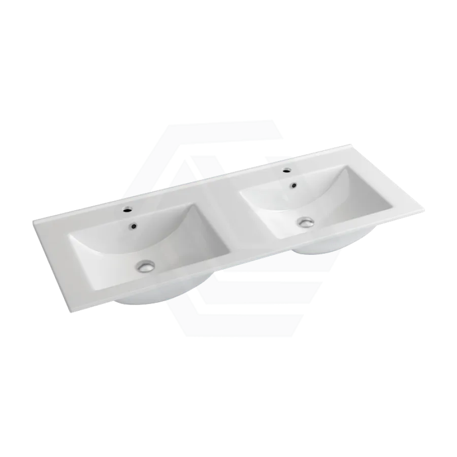 1210x465x175mm Ceramic Top for Bathroom Vanity Double Bowls Gloss White