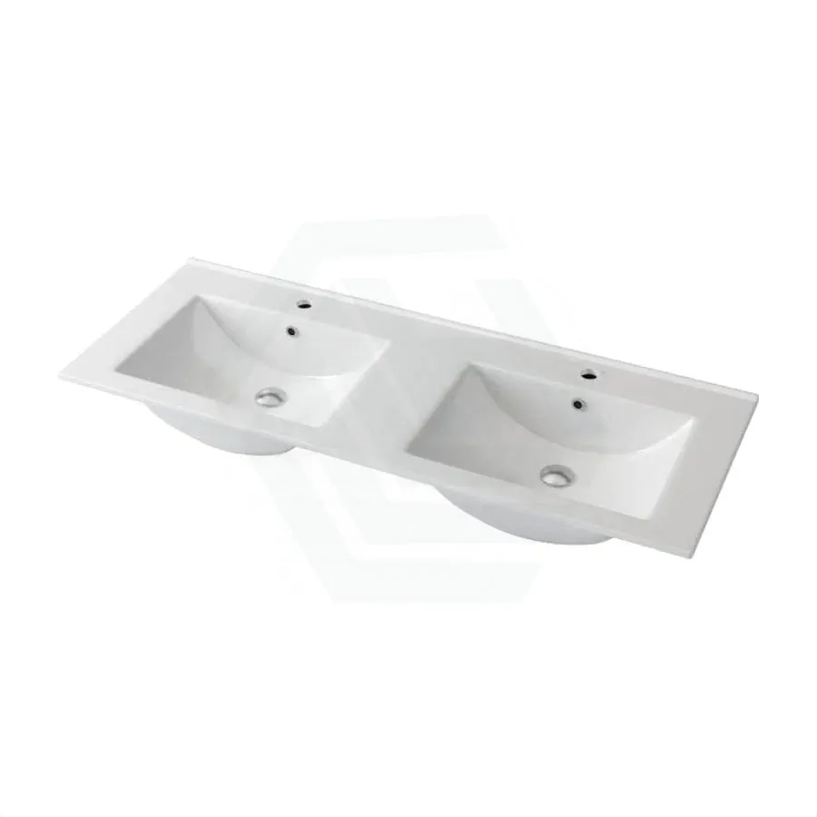 1210x465x175mm Ceramic Top for Bathroom Vanity Double Bowls Gloss White