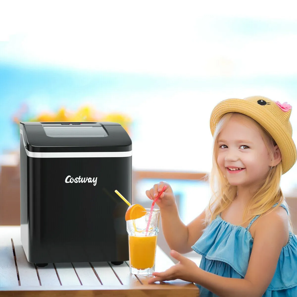 1.6L Portable Ice Maker 12kg / 24hr-Black