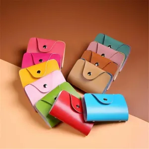 2017 Mini Wallet Men Women 12 Colors Available Leather Credit Card Holder Case Card Holder Wallet Business Card Wallets Bag Case