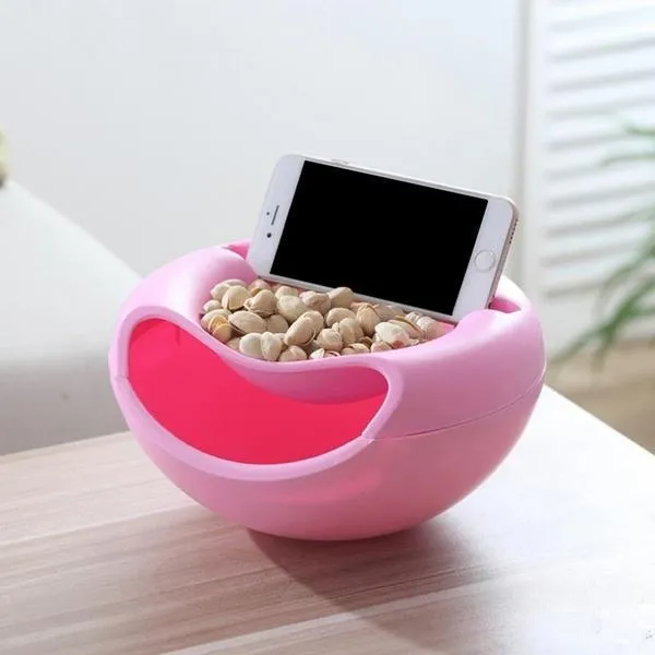 250 Pista Nut Fruit Platter Serving Bowl With Mobile Phone Holder by HomeFast