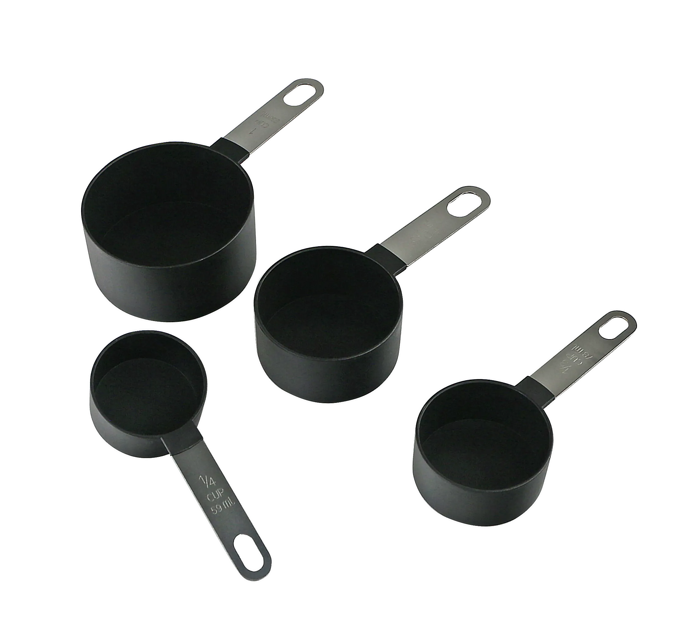 4pc Measuring Cup Set, Black