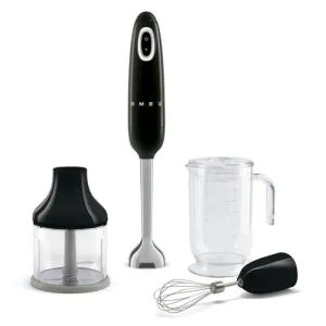 50's Retro-Style Hand Blender w/ Accessories, Black