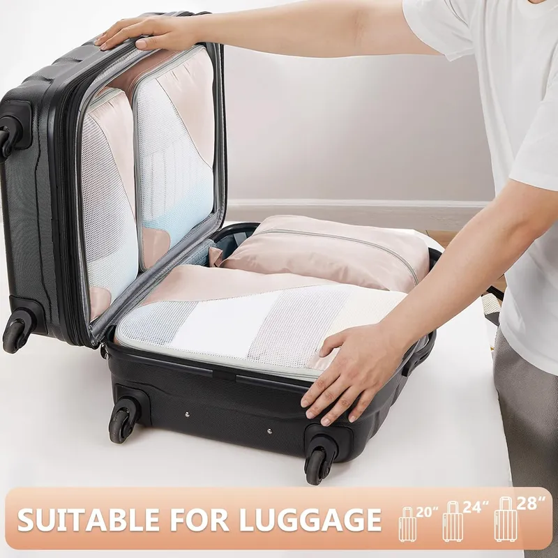 8 Piece Packing Cubes for Travel - Suitcase Organizers in 4 Sizes(Extra Large, Large, Medium, Small)