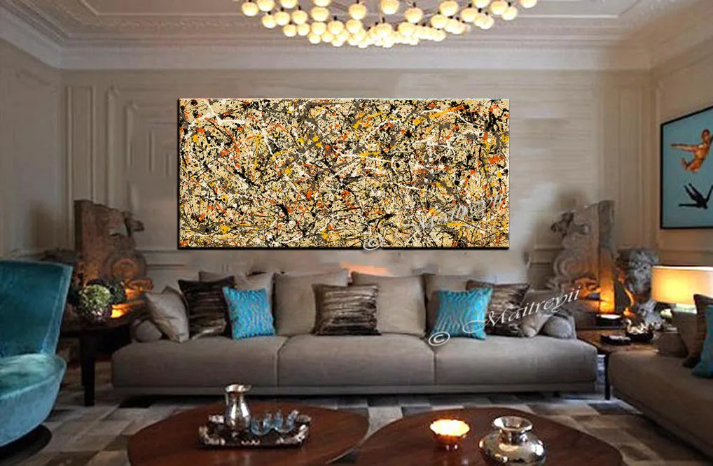 Abstract Angel Paintings | Jackson Pollock Style | Large Modern Art - Vintage Beauty 112