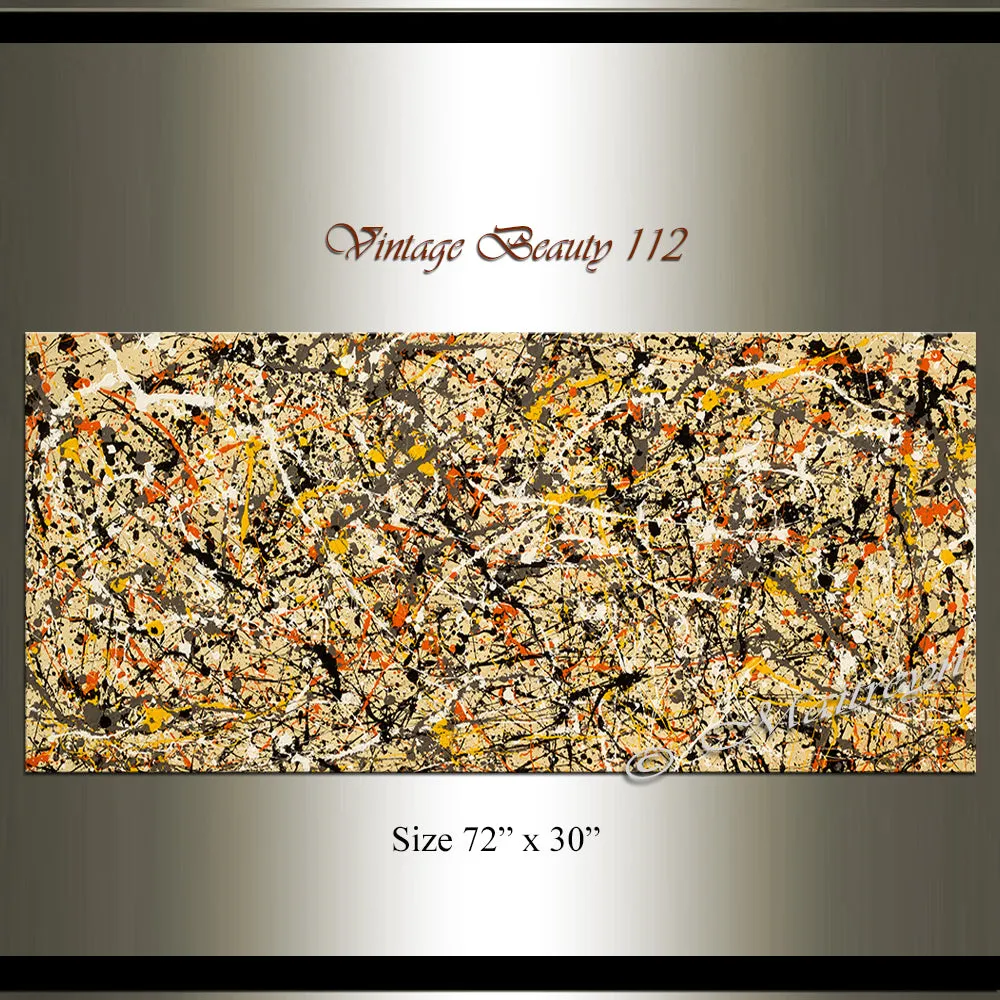 Abstract Angel Paintings | Jackson Pollock Style | Large Modern Art - Vintage Beauty 112