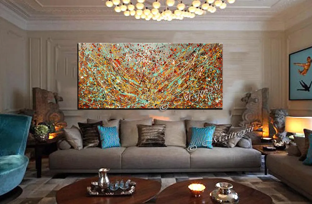 Abstract Angel Paintings | Jackson Pollock Style | Large Modern Art - Vintage Beauty 116