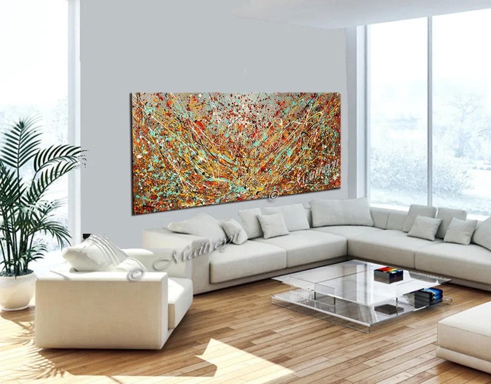 Abstract Angel Paintings | Jackson Pollock Style | Large Modern Art - Vintage Beauty 116