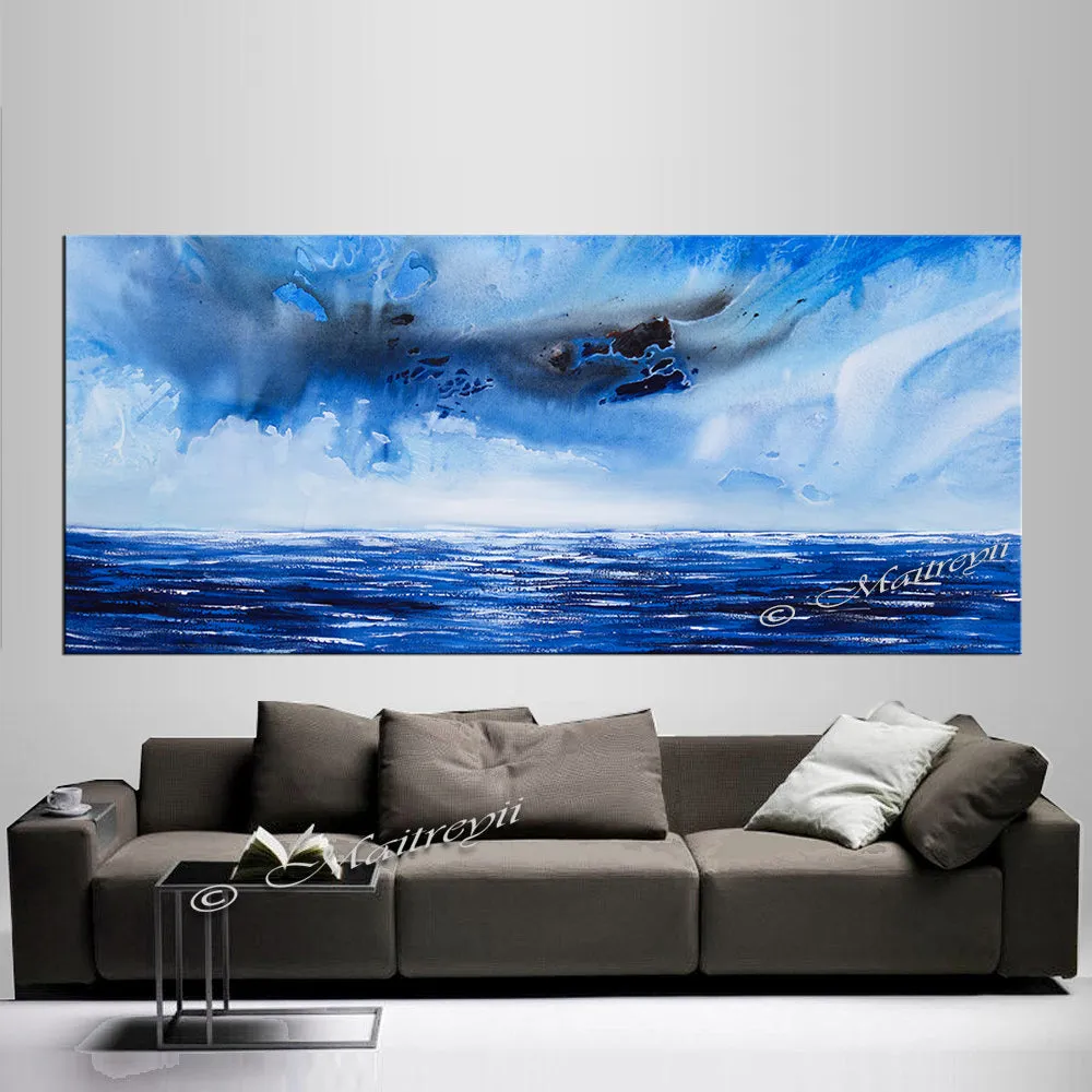 Abstract Modern Art Oil Painting on Canvas Modern Wall Art Mystic Texture Painting - Seascape 13