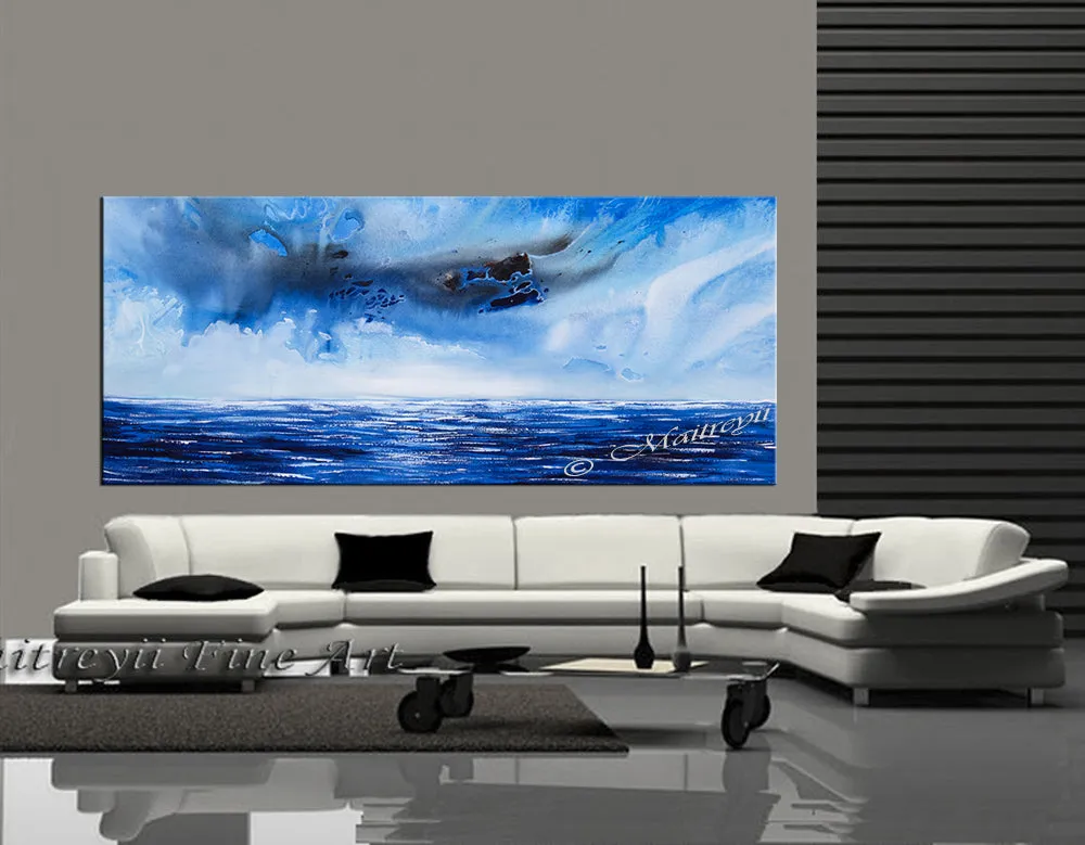 Abstract Modern Art Oil Painting on Canvas Modern Wall Art Mystic Texture Painting - Seascape 13