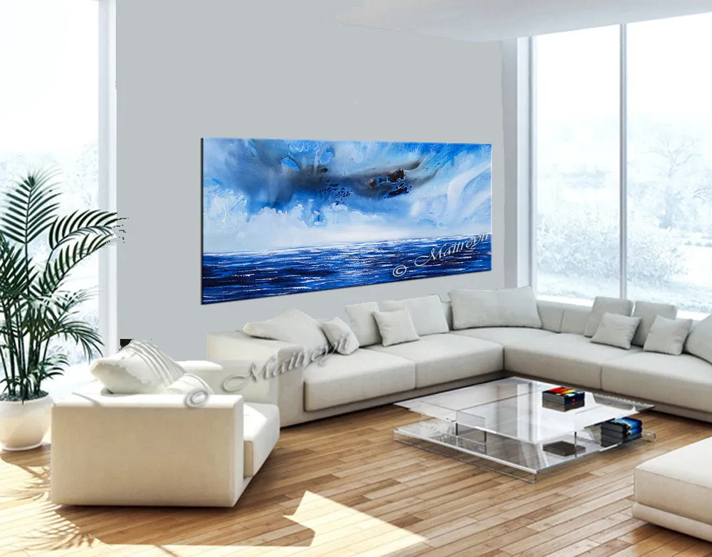 Abstract Modern Art Oil Painting on Canvas Modern Wall Art Mystic Texture Painting - Seascape 13