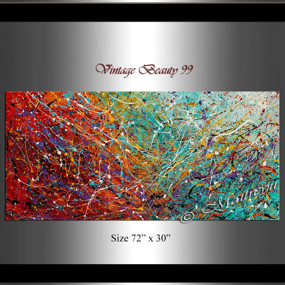 Abstract Modern Paintings Original Contemporary | Jackson Pollock Style | LargeModernArt - Vintage Beauty 99