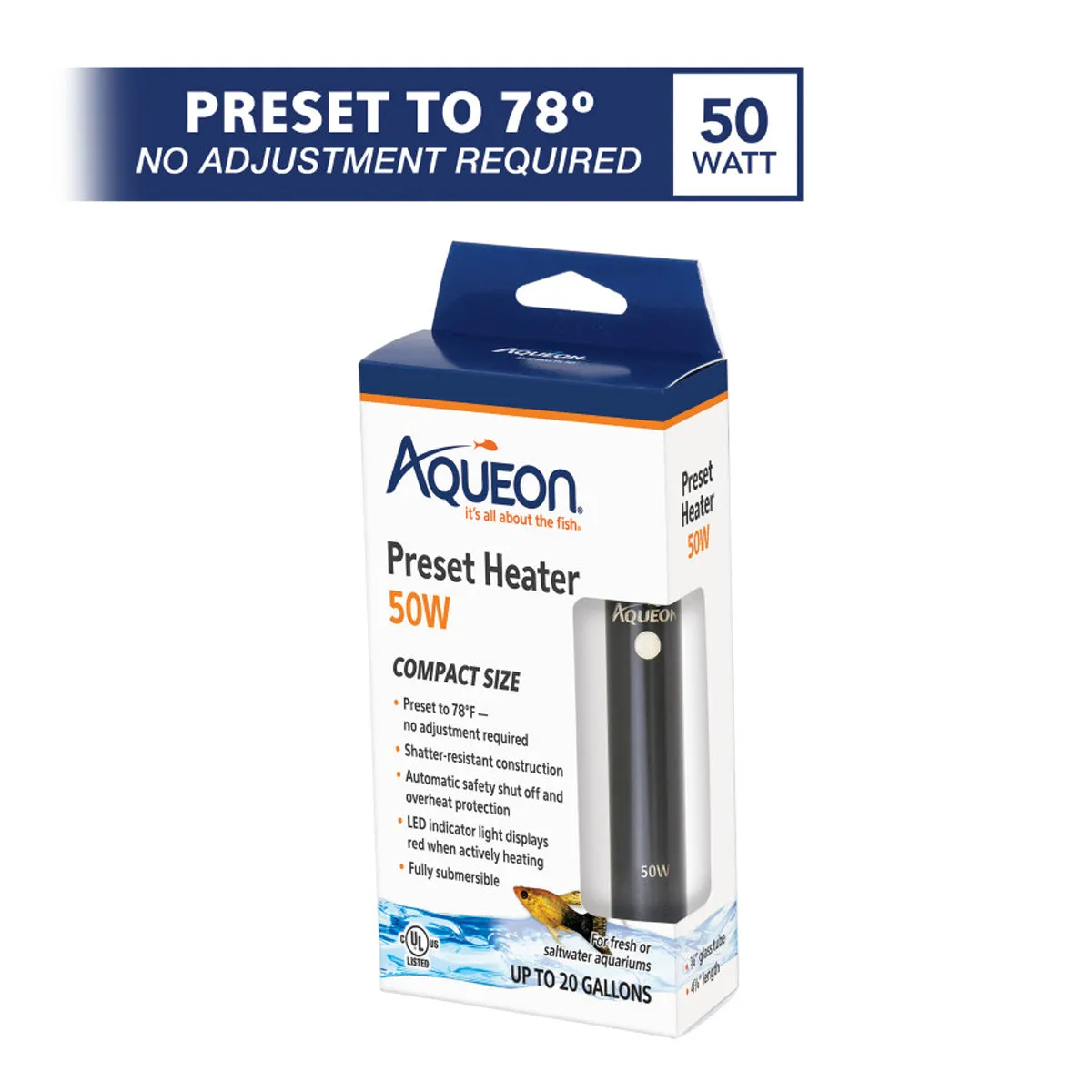 Aqueon Preset Aquarium Heater 50 Watts