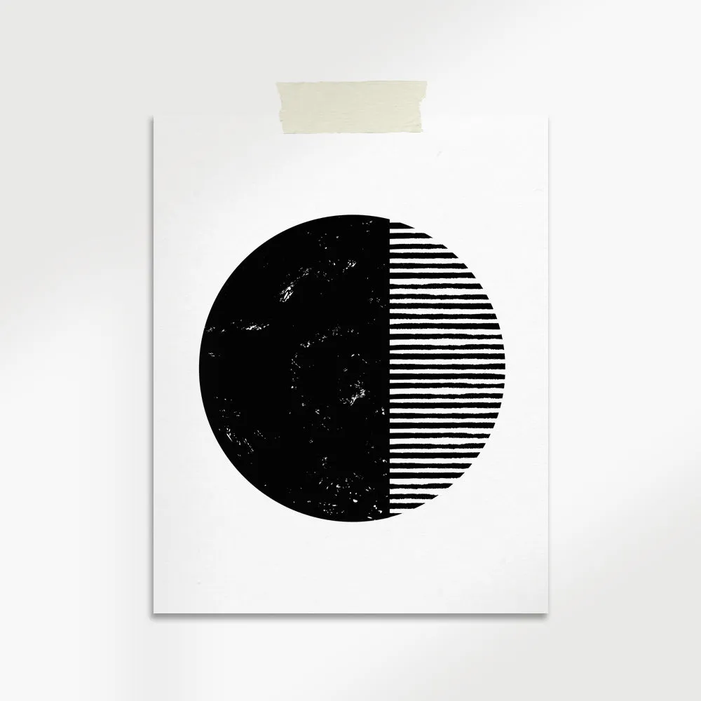 Black and White Circle Art Print