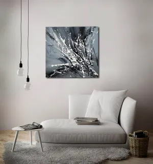 Black White Painting On Canvas Original Artwork For Sale, Modern Interior Decor - Unreal Beauty 2