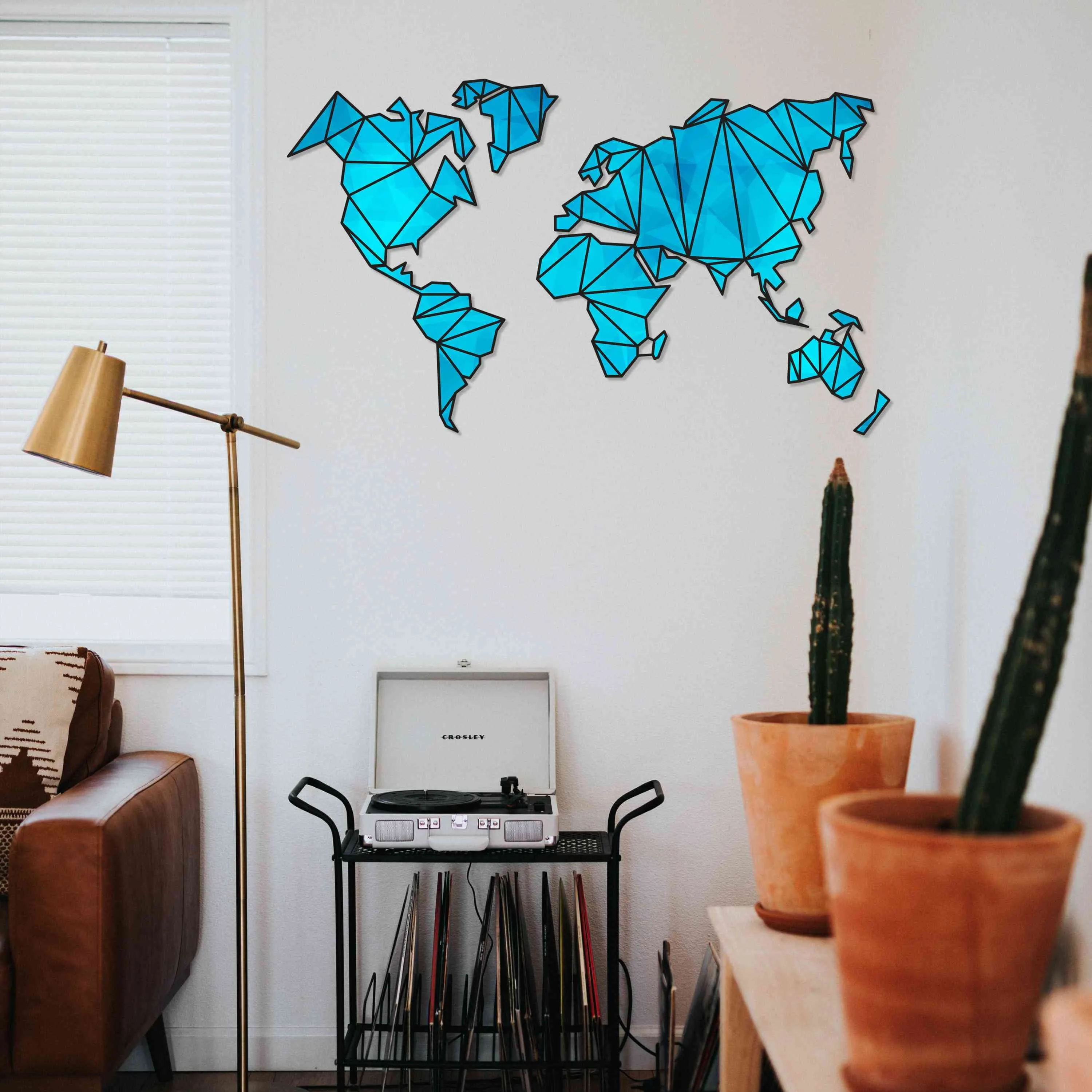 Blue Designer Wooden World Map for wall | Wooden world map wallart | Map of World |