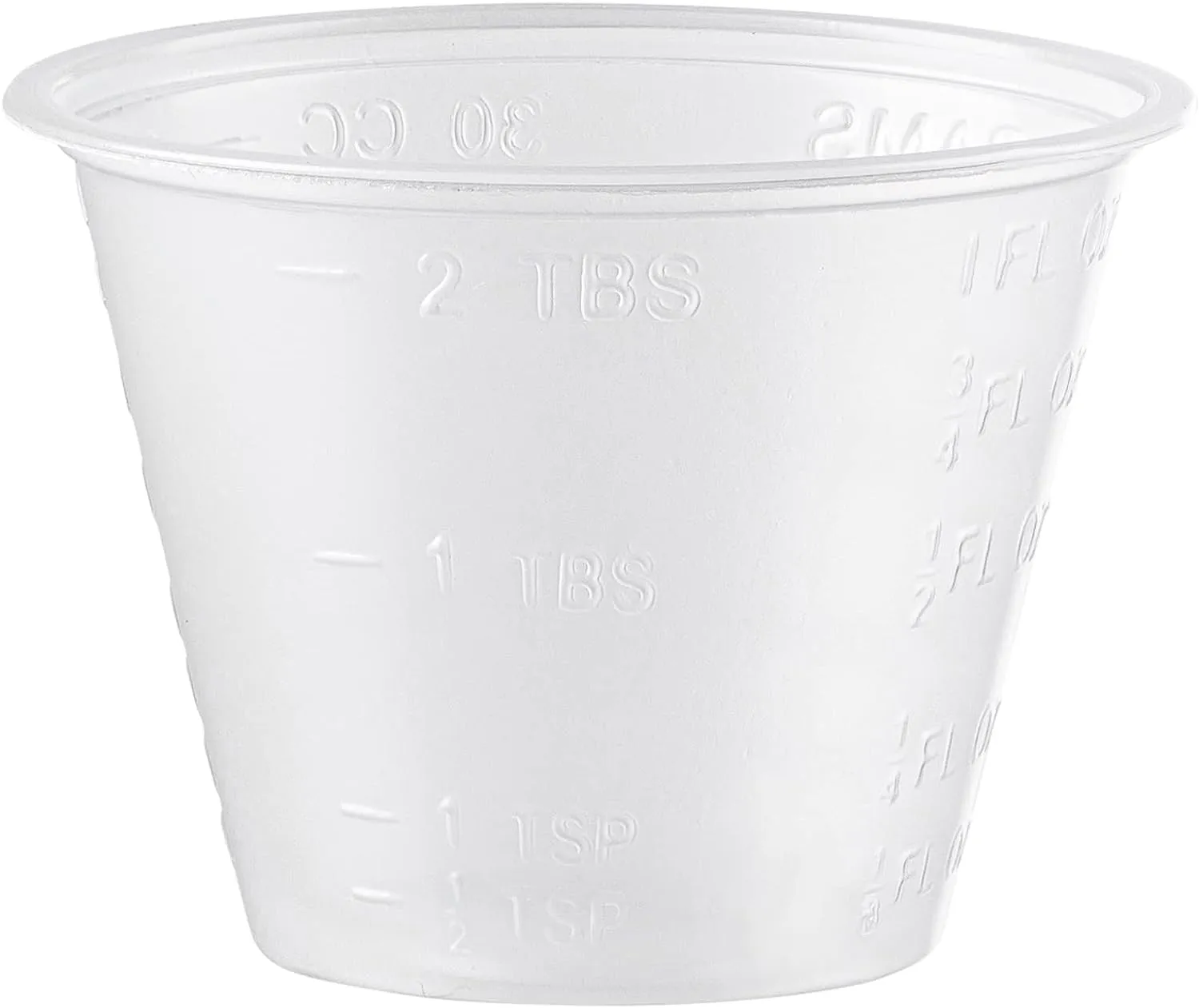 [Case of] 1 oz. Plastic Disposable Medicine Measuring Cup for Liquid Medicine, Epoxy, & Pills