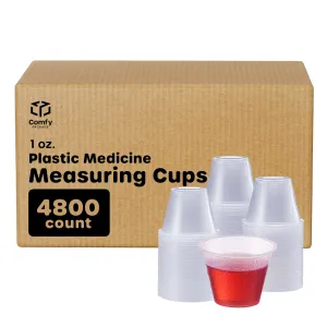 [Case of] 1 oz. Plastic Disposable Medicine Measuring Cup for Liquid Medicine, Epoxy, & Pills