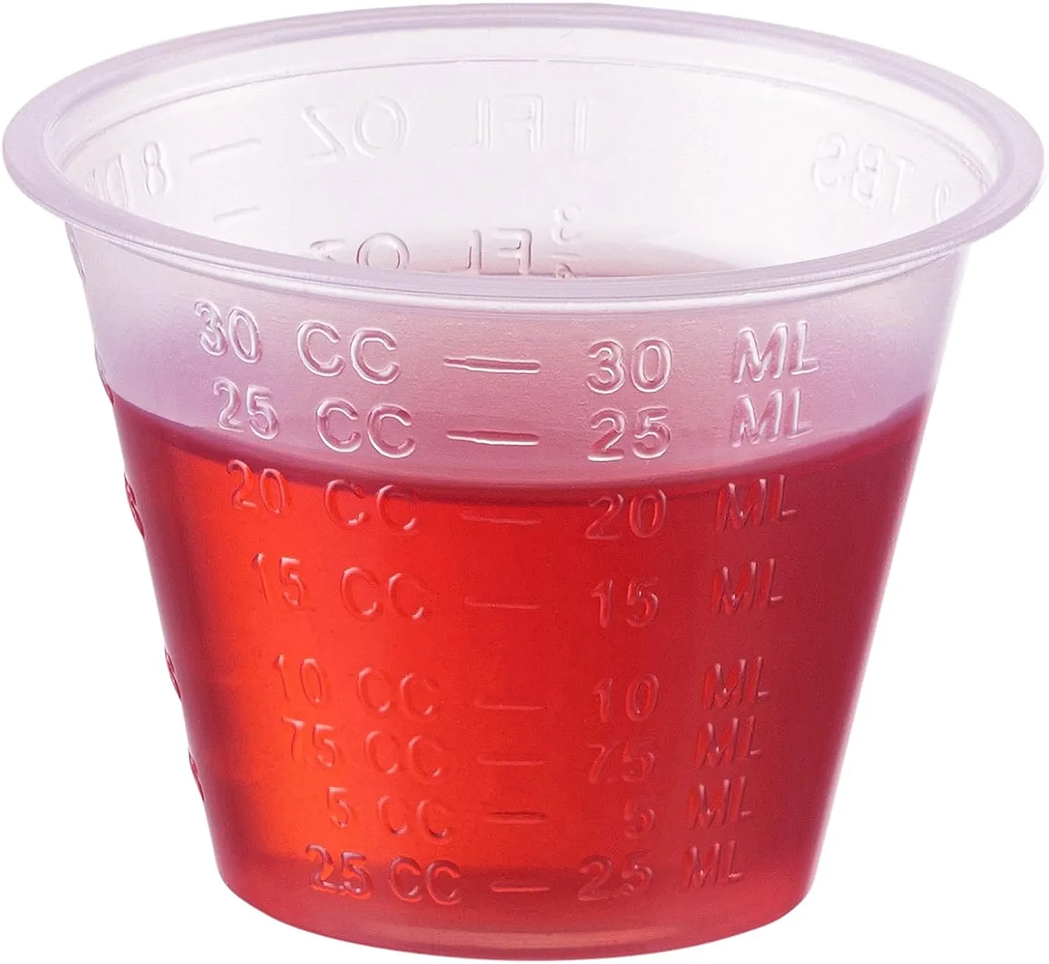 [Case of] 1 oz. Plastic Disposable Medicine Measuring Cup for Liquid Medicine, Epoxy, & Pills