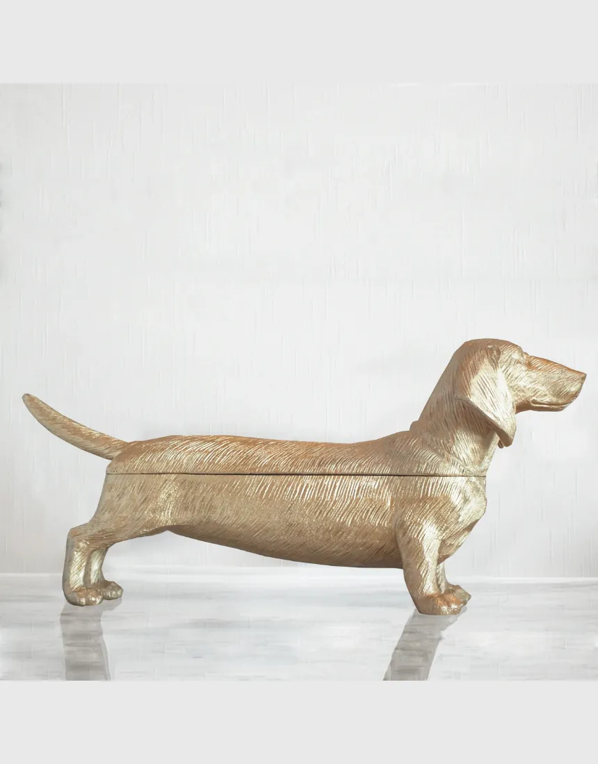 Dachshund Secret Bowl - Gold