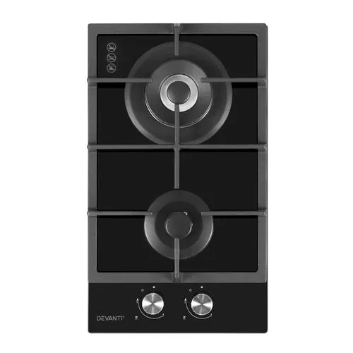 Devanti Gas Cooktop 30cm Gas Stove Cooker 2 Burner Cook Top Konbs NG