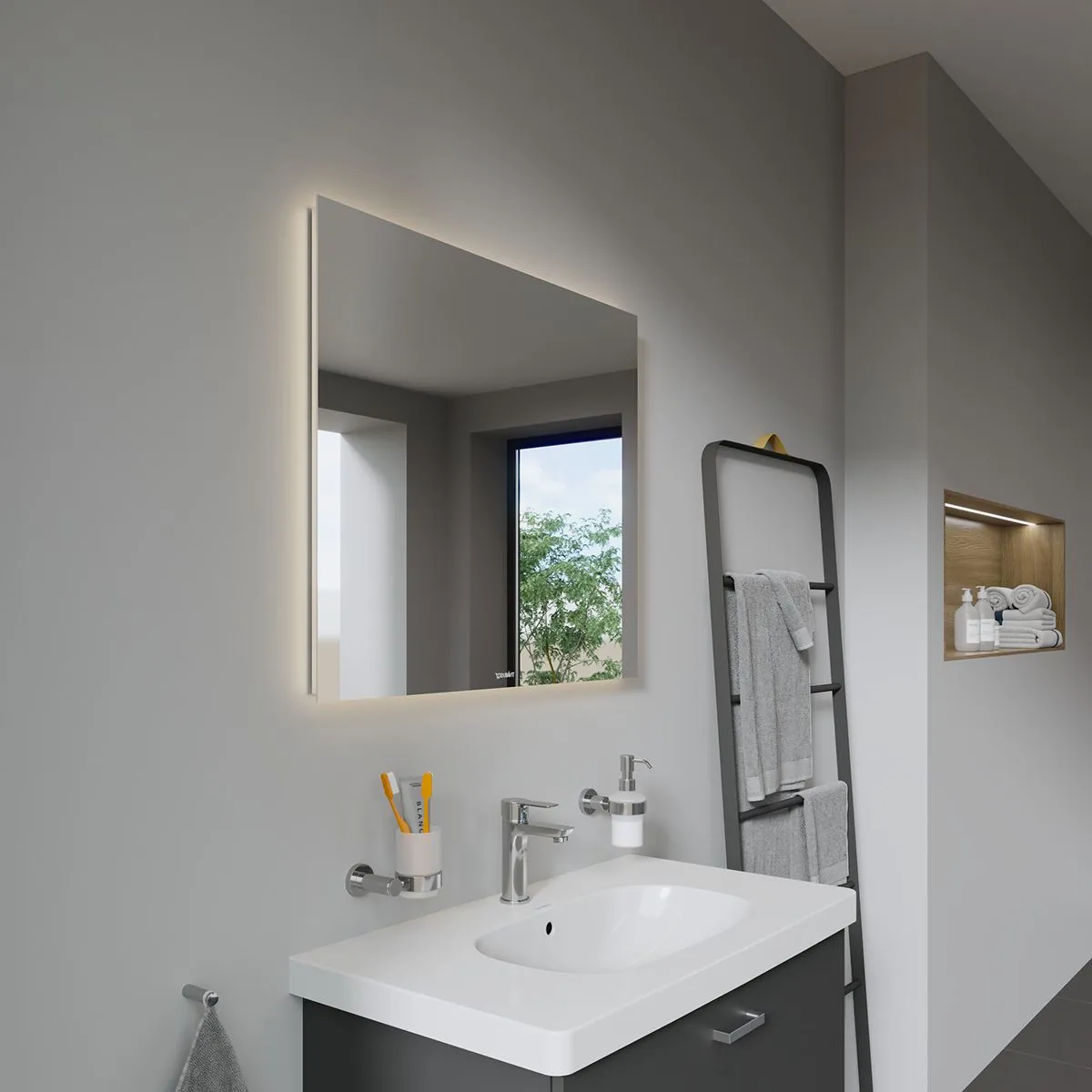 Duravit Best 800mm Mirror with 4-Sided LED Lighting - LM7826D00000000