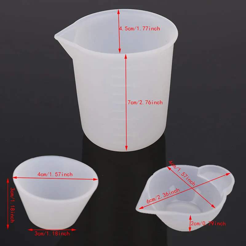 ELMAS 12 Silicone Measuring Cups for UV Resin & Jewelry DIY