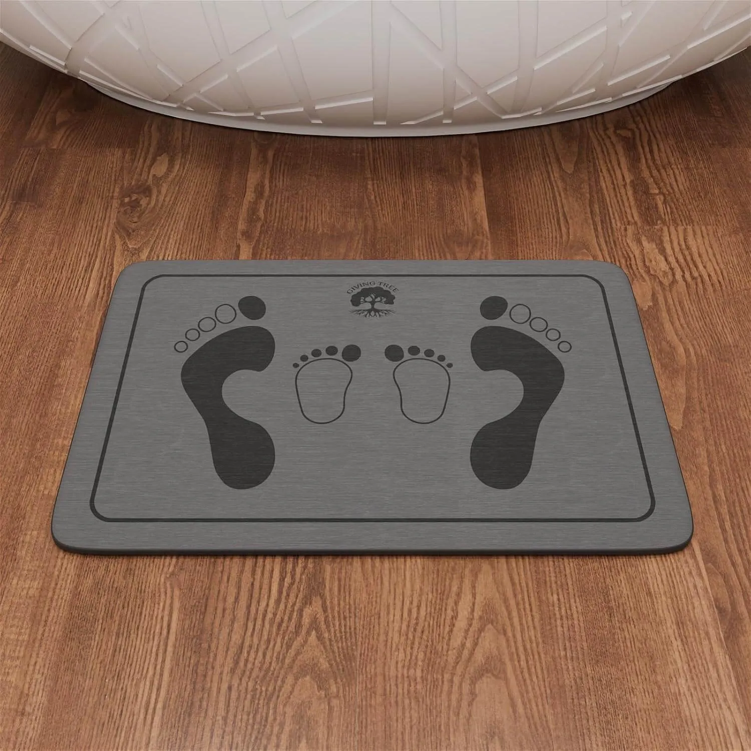 Fast Drying Stone Bath Mat, Non-Slip Diatomaceous Earth Bathtub Mat with Unique Adult and Children Footprint Design