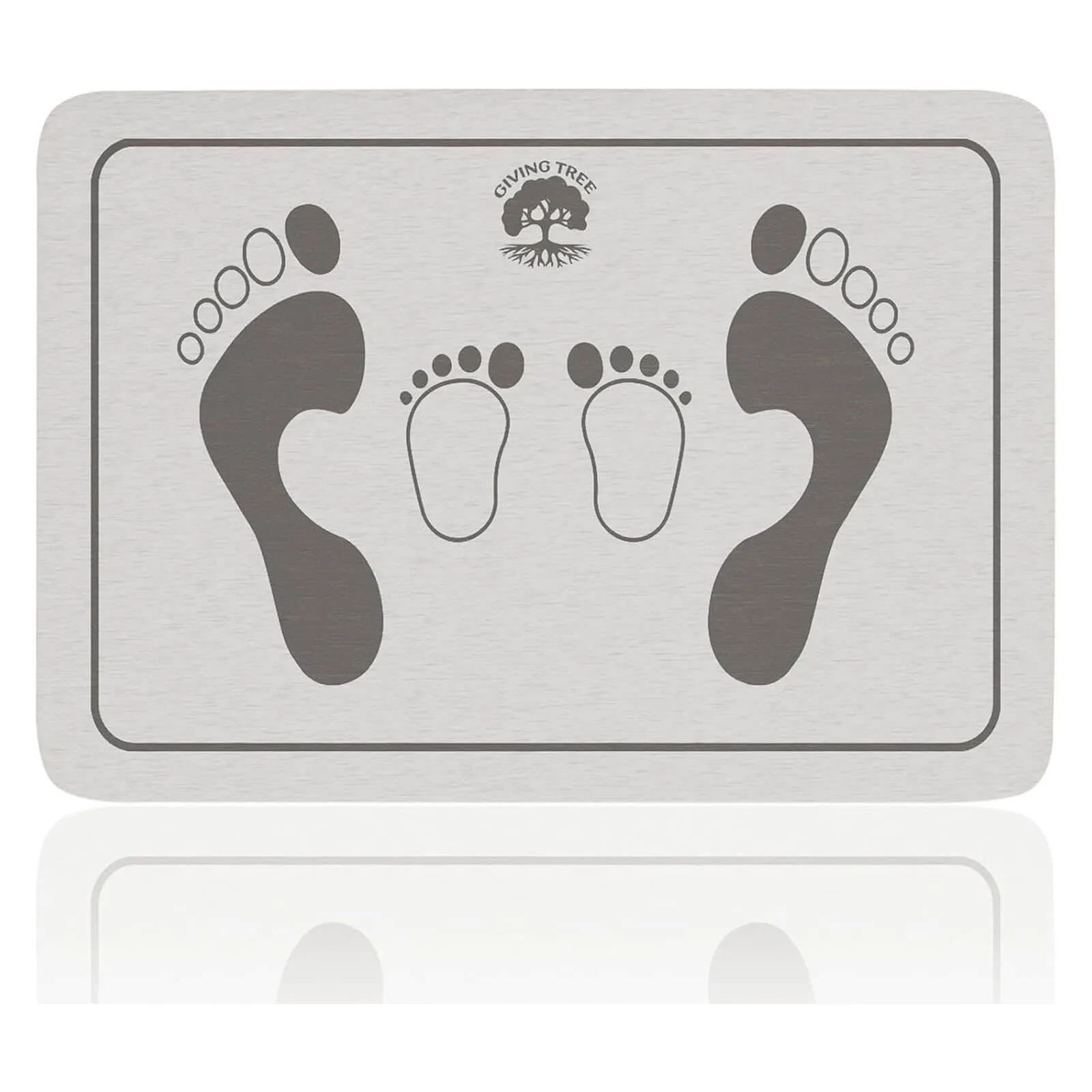 Fast Drying Stone Bath Mat, Non-Slip Diatomaceous Earth Bathtub Mat with Unique Adult and Children Footprint Design