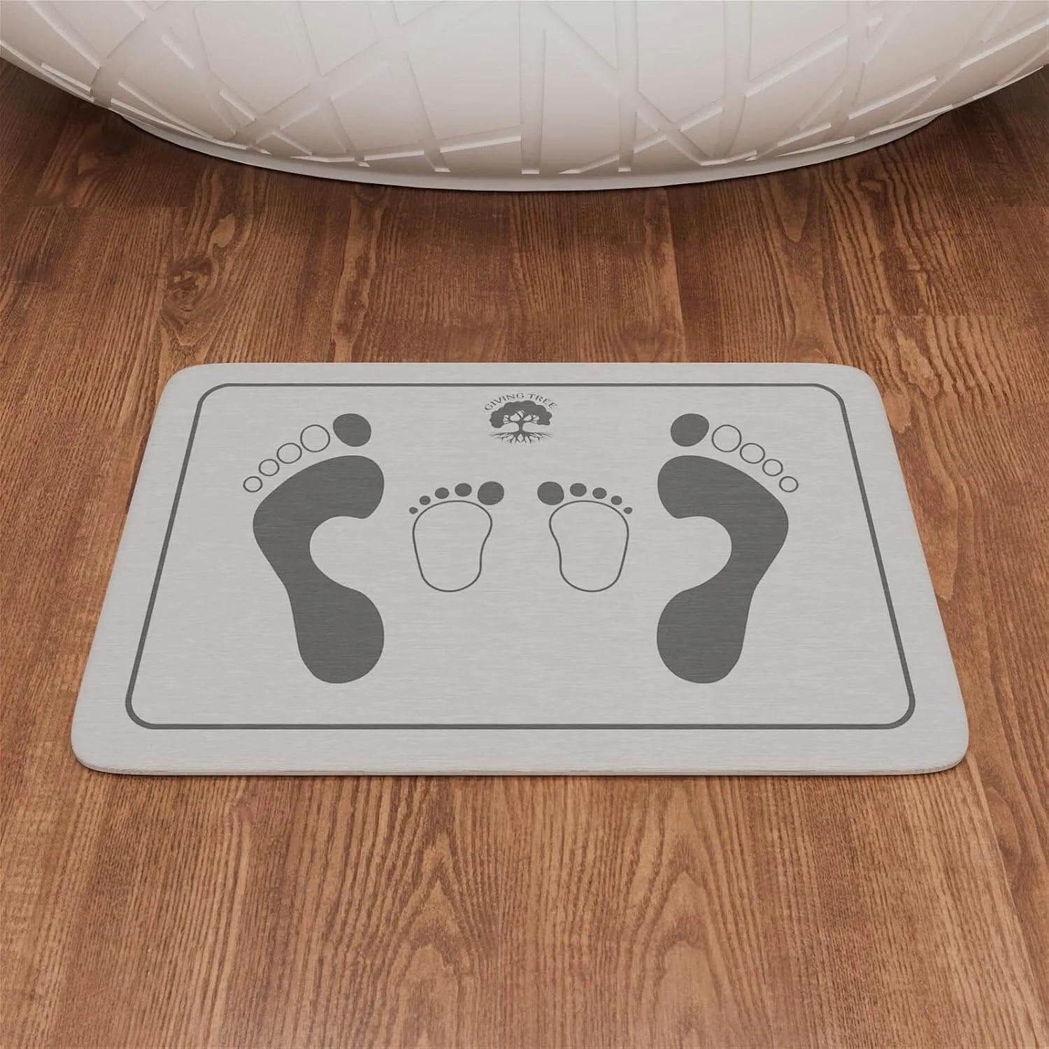 Fast Drying Stone Bath Mat, Non-Slip Diatomaceous Earth Bathtub Mat with Unique Adult and Children Footprint Design