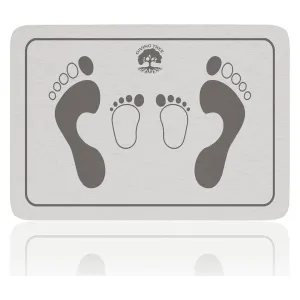 Fast Drying Stone Bath Mat, Non-Slip Diatomaceous Earth Bathtub Mat with Unique Adult and Children Footprint Design