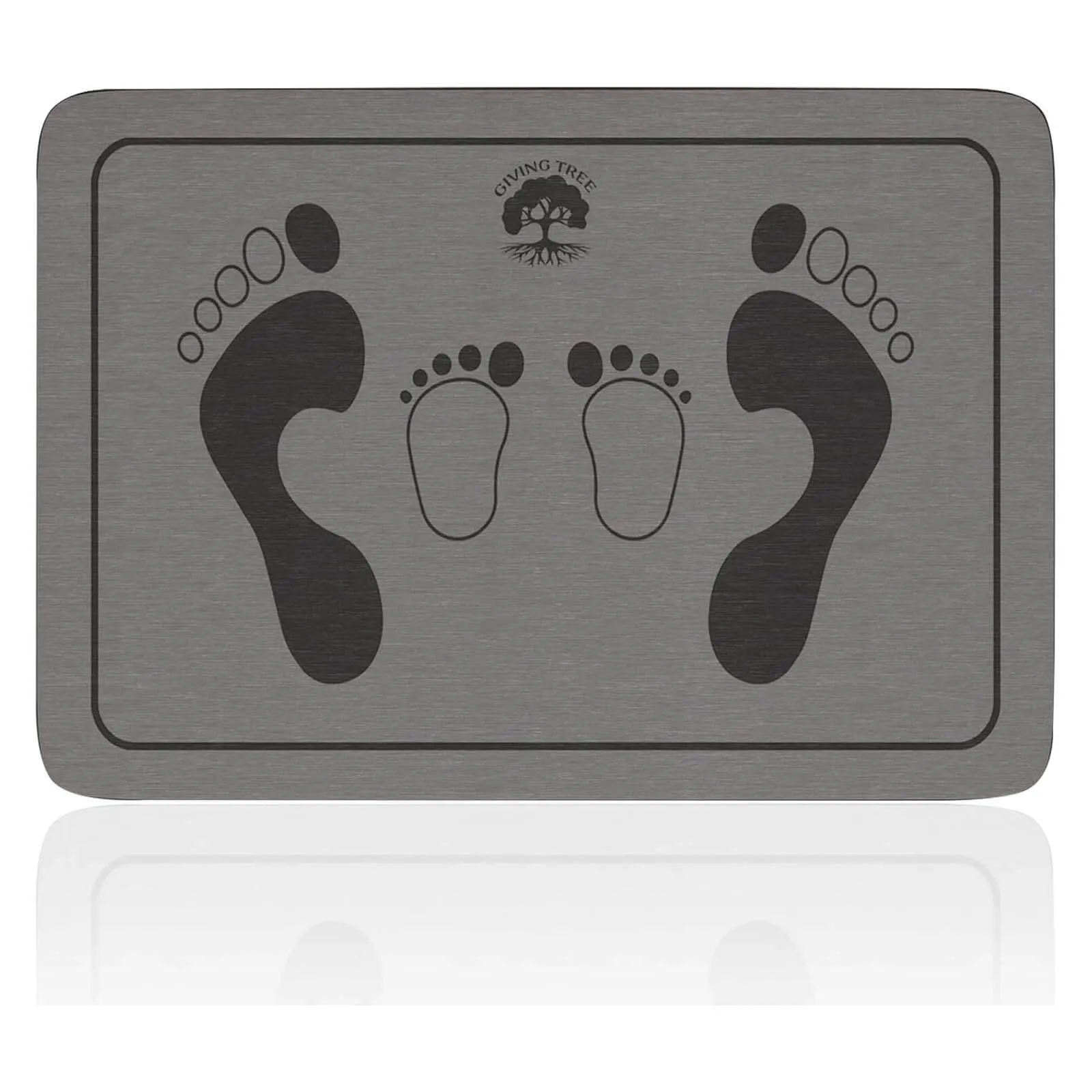 Fast Drying Stone Bath Mat, Non-Slip Diatomaceous Earth Bathtub Mat with Unique Adult and Children Footprint Design