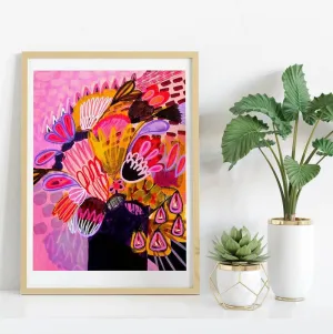 Flowers in Purple Vase Art Print