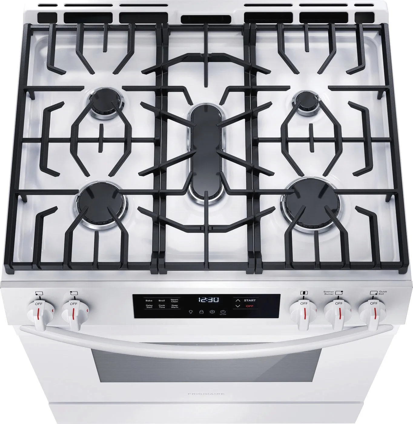 Frigidaire 30'' Front Control Gas Range with Quick Boil (30", White)