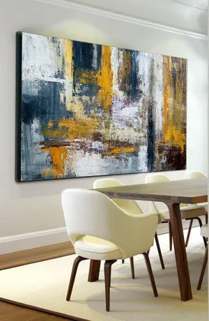 Giant Wall Painting Modern Yellow Brown Abstract Painting Bp040