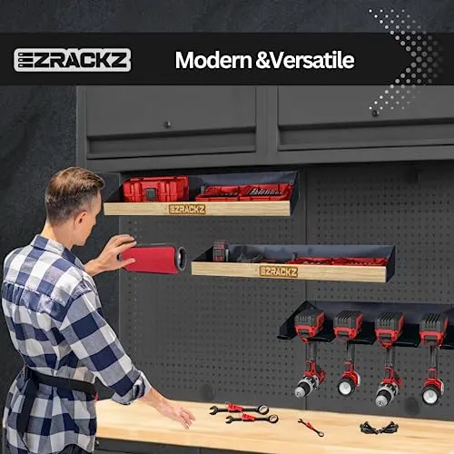 Heavy Duty Power Tool Organizer Wall Mount Rack 150lb Capacity Garage Shed