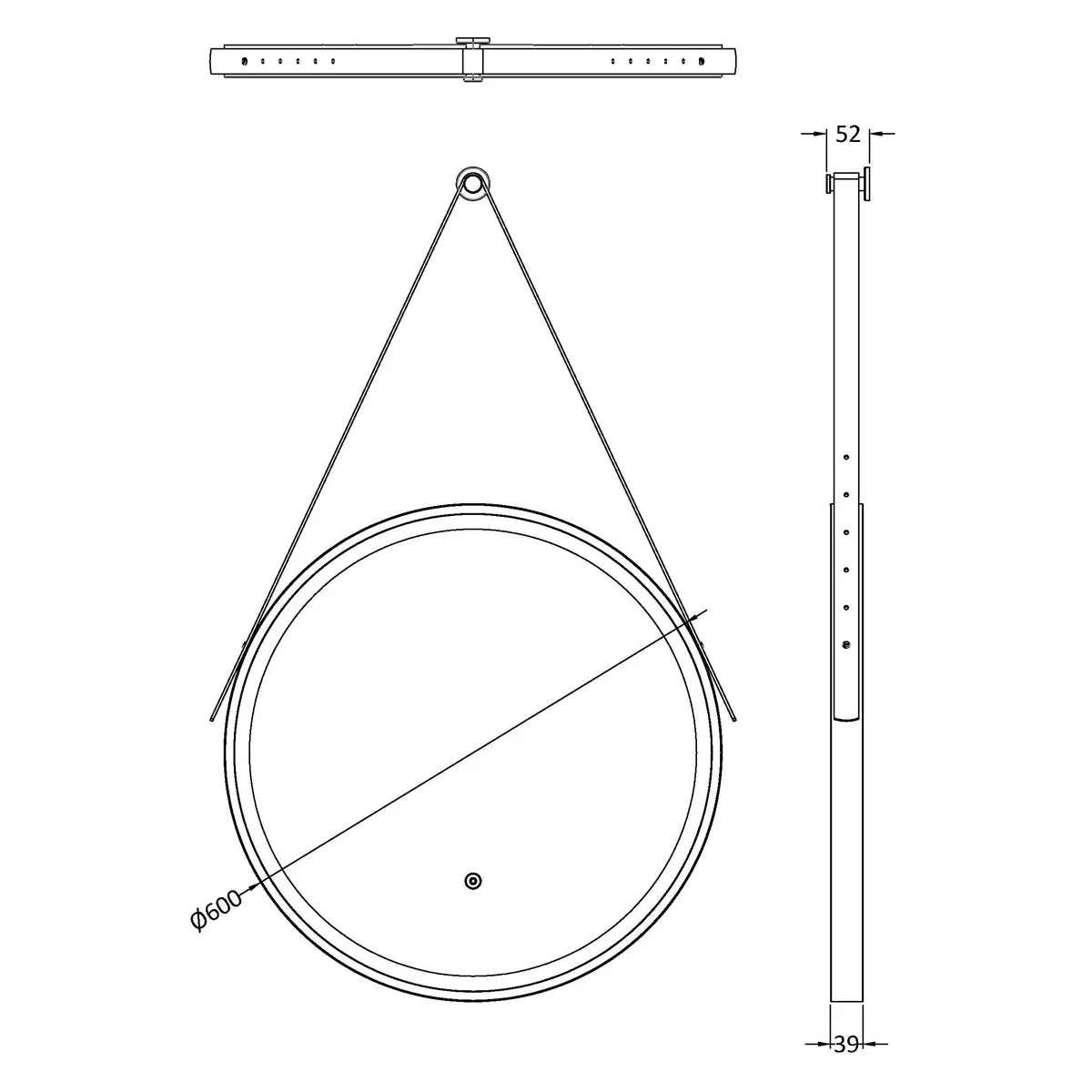 Hudson Reed 600mm Round Illuminated Mirror in Chrome