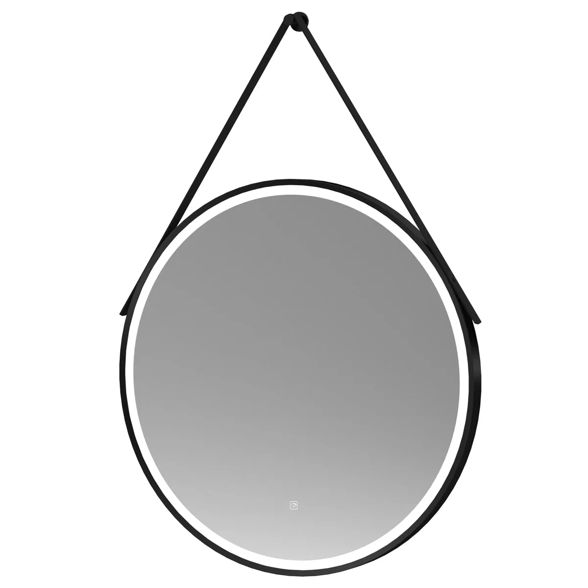 Hudson Reed 800mm Round Illuminated Mirror in Black