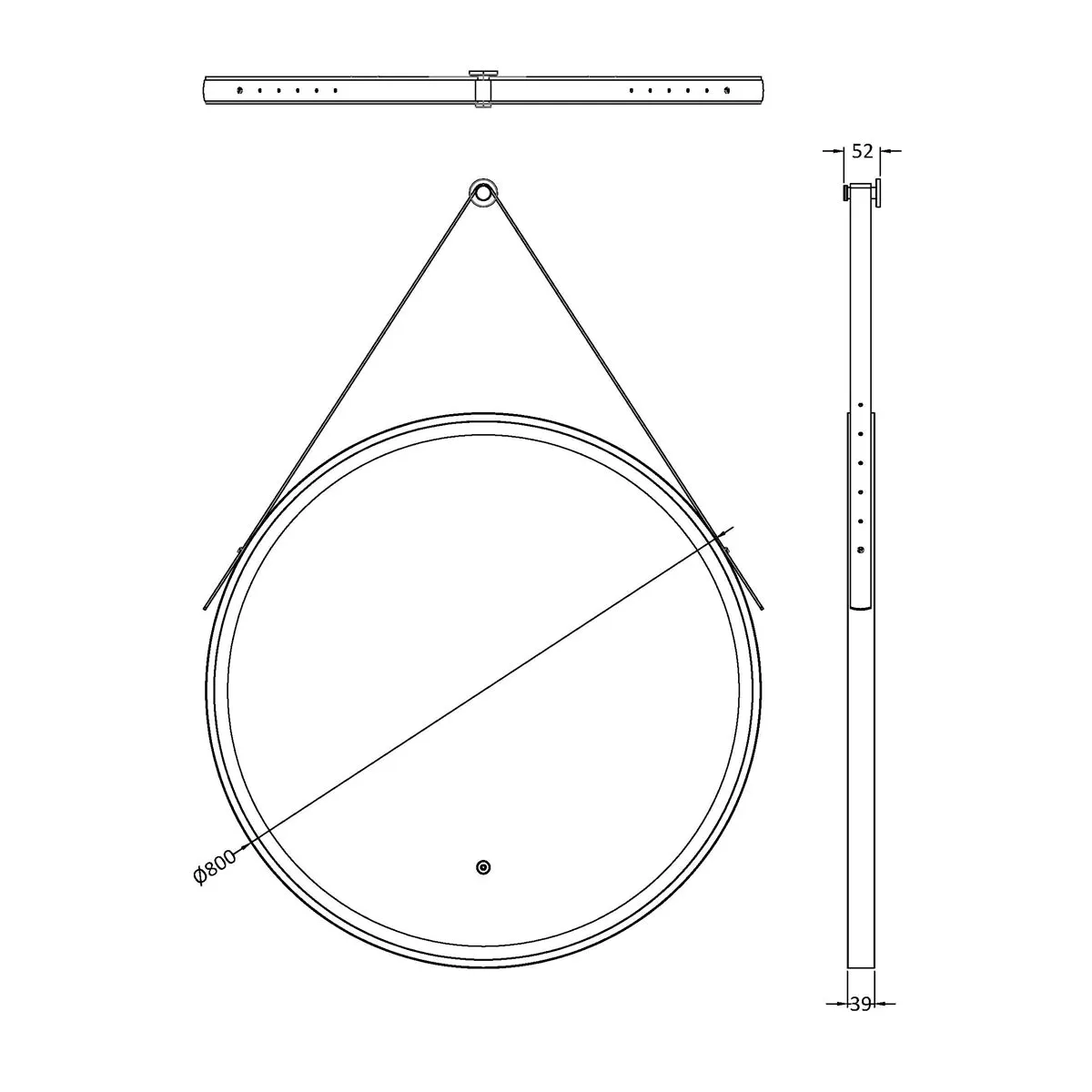 Hudson Reed 800mm Round Illuminated Mirror in Chrome