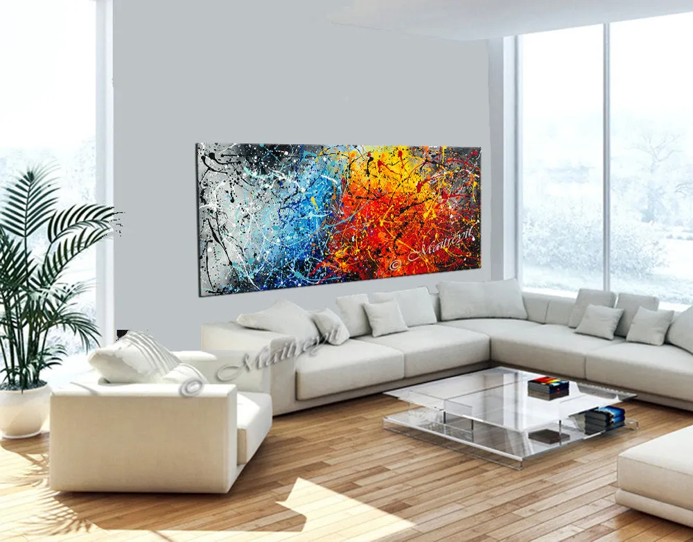 Jackson Pollock Style artwork for sale large Oil Painting on Canvas Modern paintings - Vintage Beauty 133