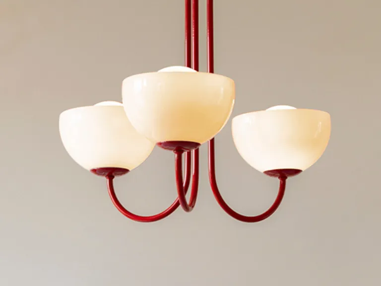 Jam red 3 light dome ceiling light