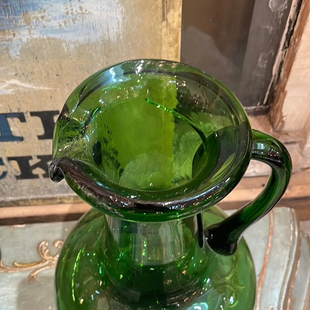 Large Empoli Green Crystal Neo Classical Ewer