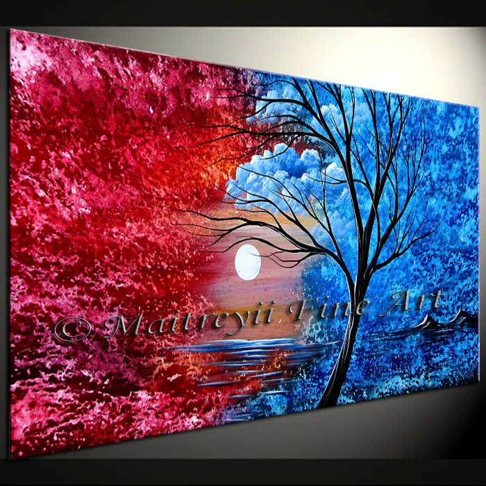 Large Landscape artwork Oil Painting on Canvas - Modern Wall Blissful Sunrise 2